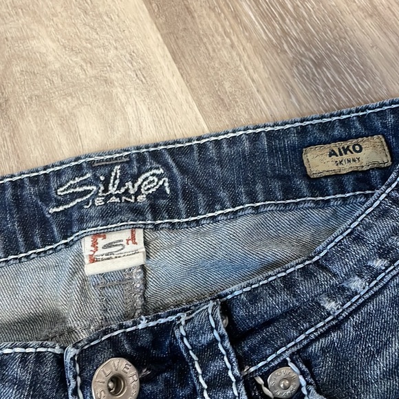 Silver Aiko Distressed Skinny Jeans - Picture 4 of 12
